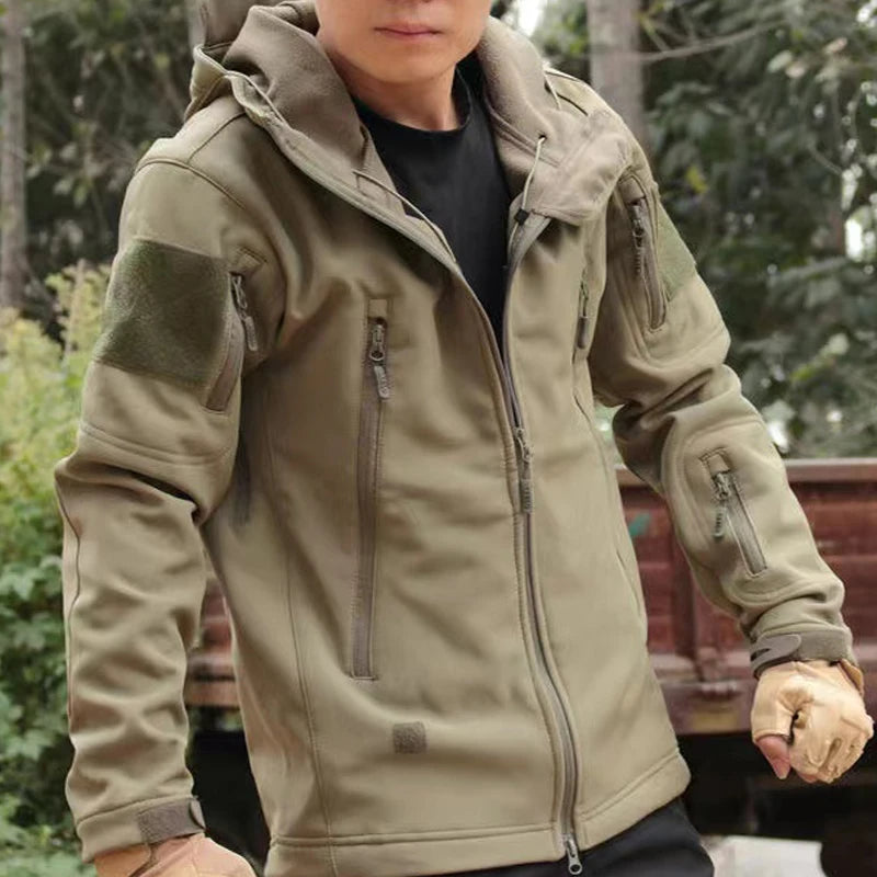 Men's Winter Waterproof Suit Hiking Tracksuit Set Softshell Jackets Camping Coat Tactical Pants Fishing Fleece Trousers