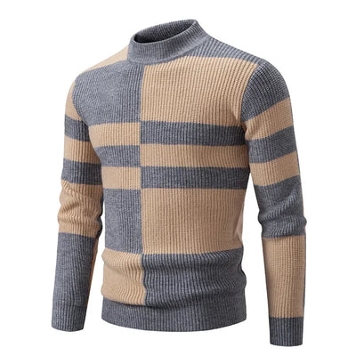 Sweatwear New Men's Autumn and Winter Casual Warm Neck Sweater Knit Pullover Tops  Man Clothes