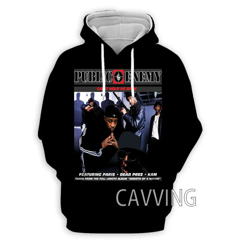 New Fashion Women/Men's 3D Print  Public Enemy  Hoodies Hooded Sweatshirts Harajuku Hoodie Sweatshirts Tops Clothing