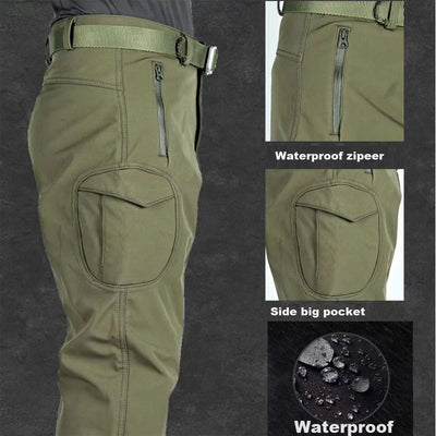 Men's Winter Waterproof Suit Hiking Tracksuit Set Softshell Jackets Camping Coat Tactical Pants Fishing Fleece Trousers