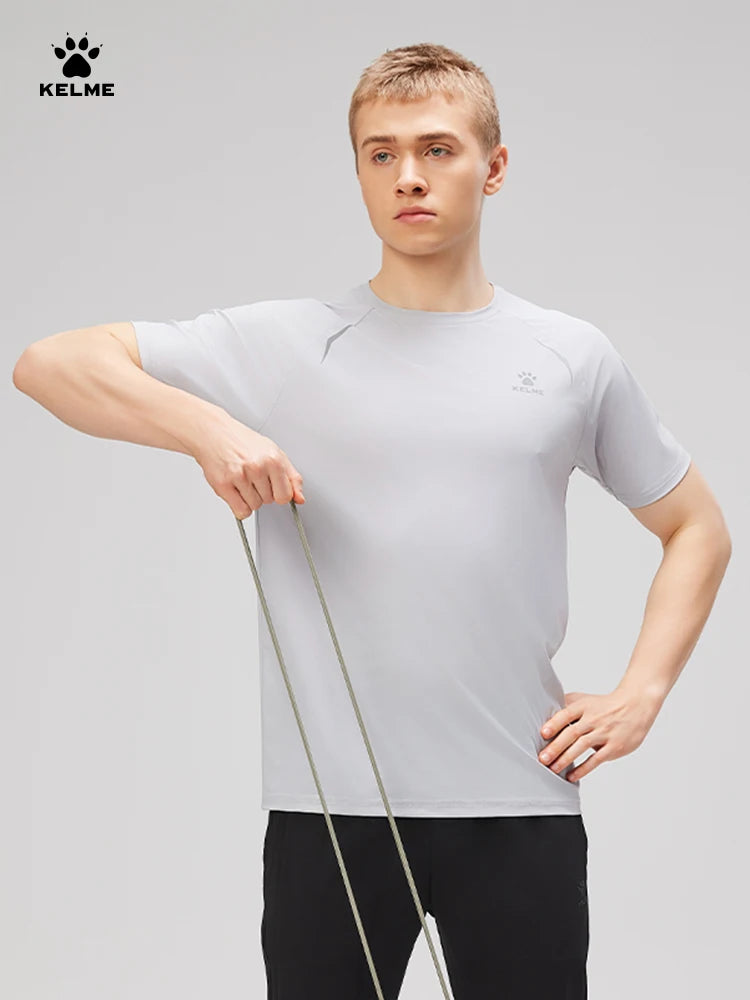 Kelme Men's Sports Tops Quick-drying Fitness Clothes Outdoor Running Breathable Short-sleeved Basketball T-shirt