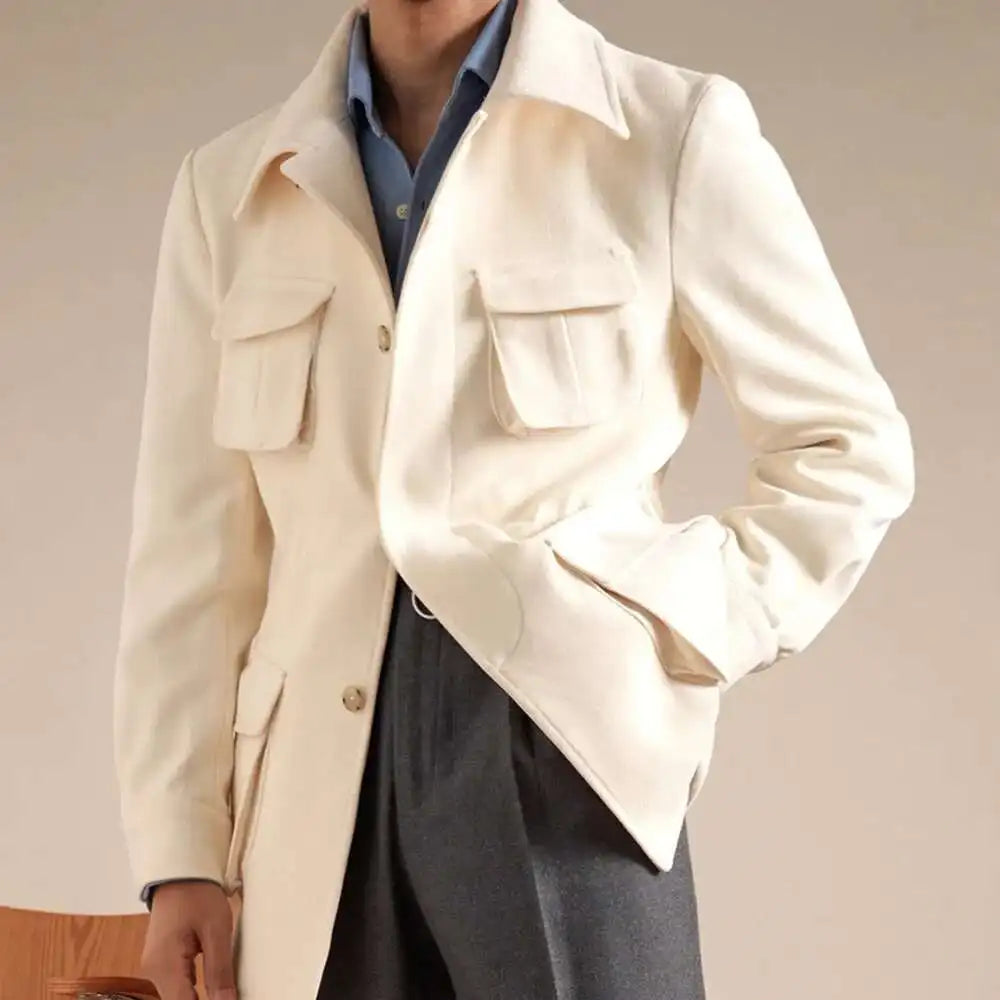 Luxury Italian Fashion Lapel Top Male Trench Coat Jacket Men Casual Office Jacket Men's Business Versatile Senior Mantel Wolle