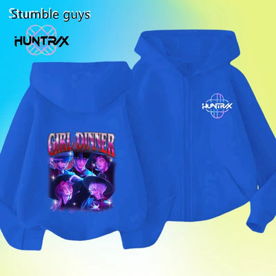 Autumn New KPop Demon Hunters Kids Boys Girls Zipper Hoodie Long Sleeve Sweatshirt Anime Clothes Trendy