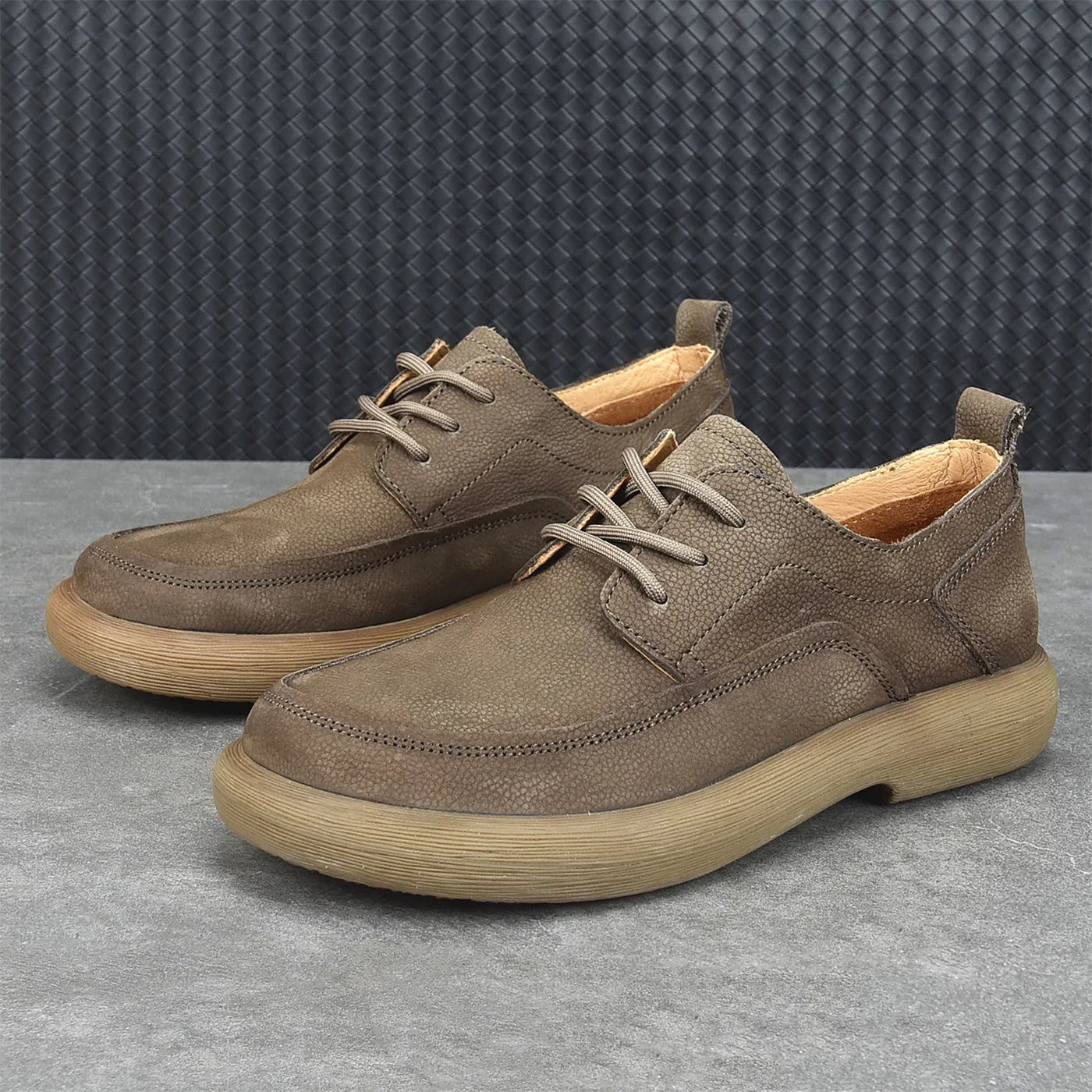 Autumn Cow leather soft derby lace up Men Shoe Casual Designer Comfortable Walking footwear Sneakers outdoor work shoes