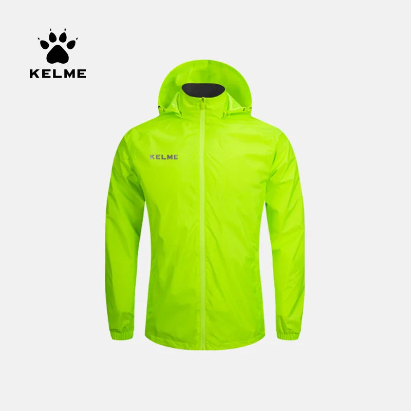 KELME Men's Waterproof Jacket  Windbreaker Soccer Training Lightweight  Training  Outwear Quick Dry Coat  8163WT1001