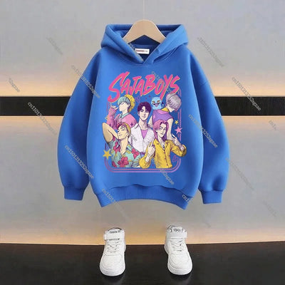 New 2025 KPop Demon Hunters Kids Hoodie: Cartoon Character Hooded Sweatshirt For Boys & Girls Casual Comfy Top