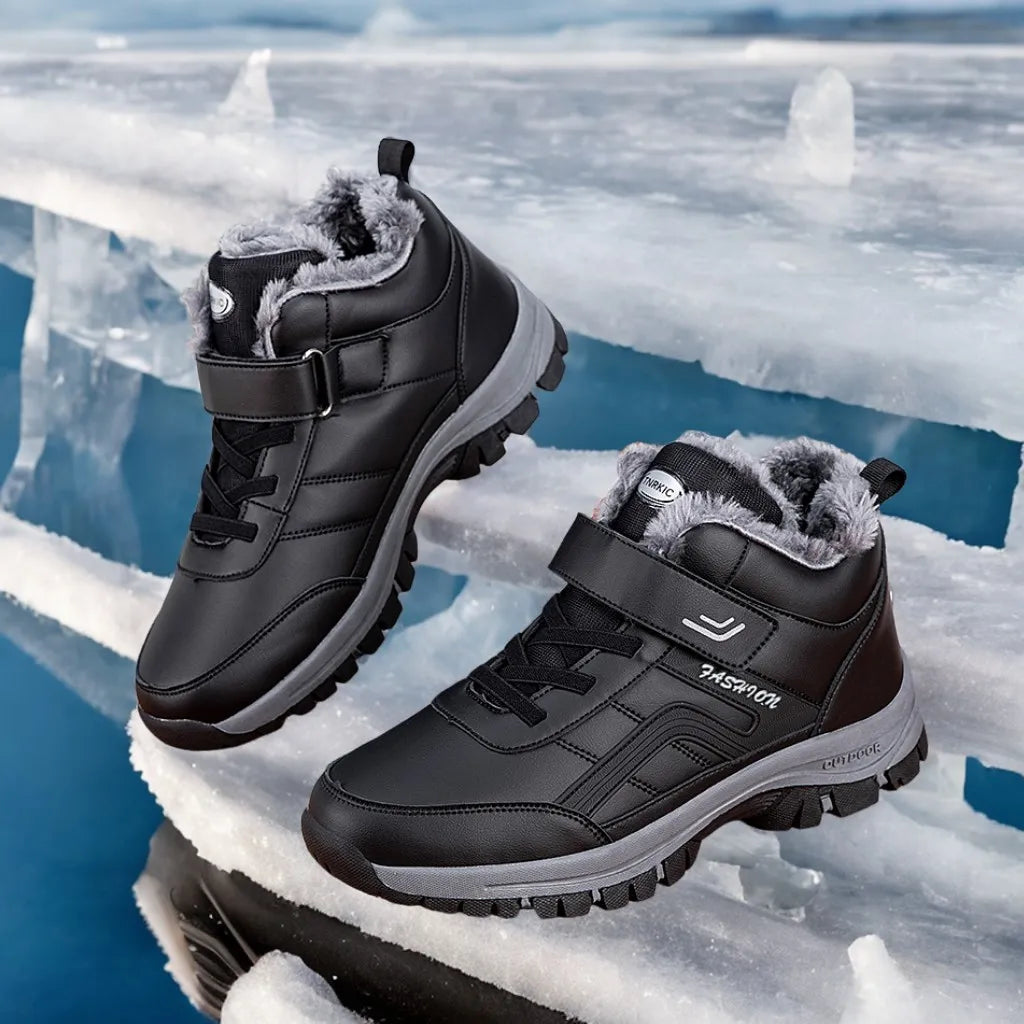 New Fashion Men Winter Snow Boots Women Warm Ankle Boots Non-slip Couple Winter Shoes Waterproof Unisex Plush Boots Size 36-48