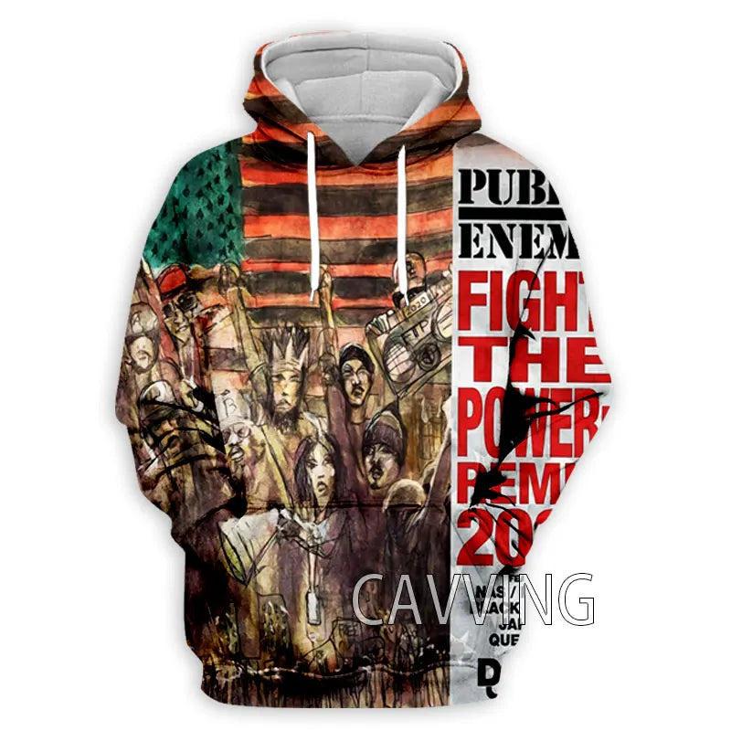 New Fashion Women/Men's 3D Print  Public Enemy  Hoodies Hooded Sweatshirts Harajuku Hoodie Sweatshirts Tops Clothing