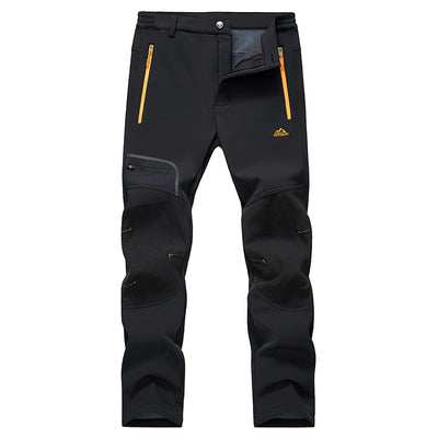 MAGCOMSEN Fleece Pants Men's Snow Ski Pants Windproof Shell Hiking Pants with 4 Zipper Pockets Winter Waterproof Trousers
