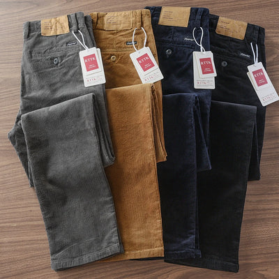 2025 Autumn and Winter New American Retro Heavyweight Corduroy Cargo Pants Men's 97% Cotton Washed Casual Straight Trousers