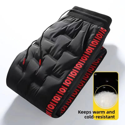 Men's down Cotton Pants Thiened Outdoor Leisure Warm Du down Trousers for Young People Youth Sle Winter Faion