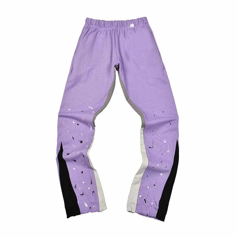 2025 GD Letter Printed Women Men Sweatpants Joggers LA Flare Splash-ink Side Striped Men Stretch Waist Jogging Pants Trousers