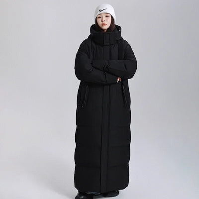 2024 Winter Long Down Jacket Men's Women's Luxury Lightweight Hooded Goose Down Warm Parka Streetwear Snow Thick Puffer Jacket