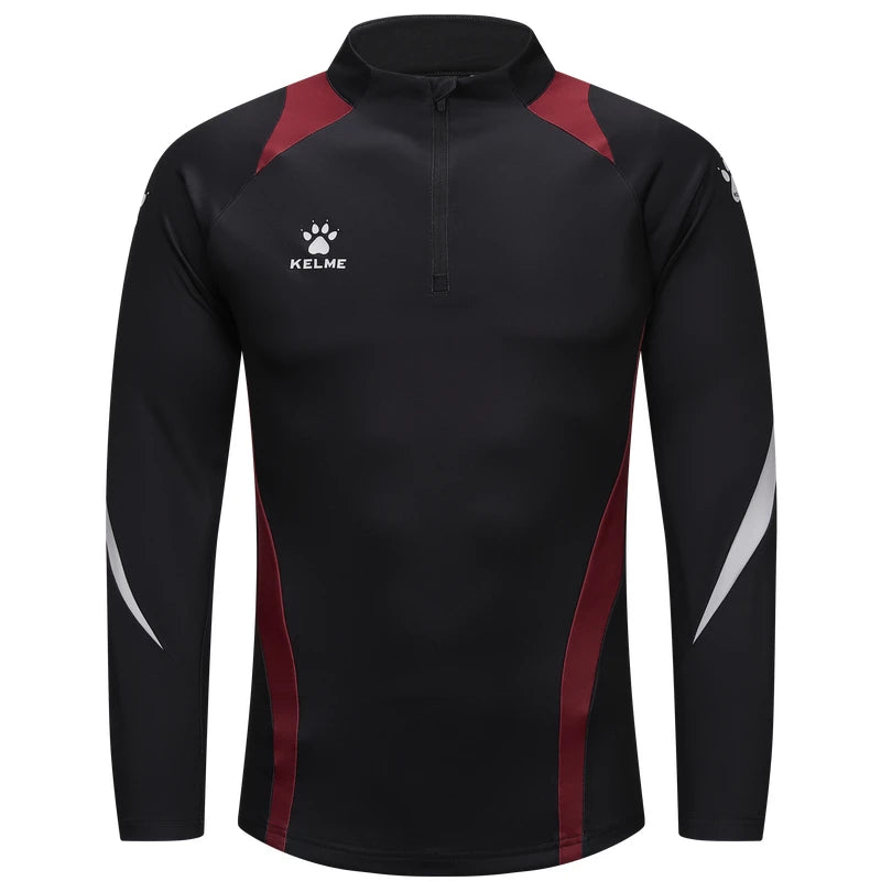 KELME Karl Mei Half Zipper Long Sleeve Sports Hoodie Men's Running Training Soccer Hoodie Basketball Jacket