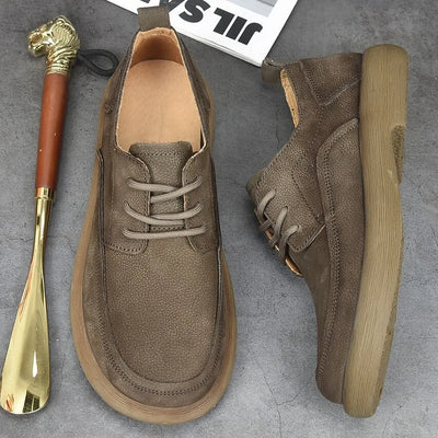 Autumn Cow leather soft derby lace up Men Shoe Casual Designer Comfortable Walking footwear Sneakers outdoor work shoes