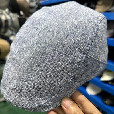 Men's Classic England Style Hat Berets Breathable Caps for Men Women Summer Autumn Flat Cap Cotton Linen Retro Beret Hats Cap