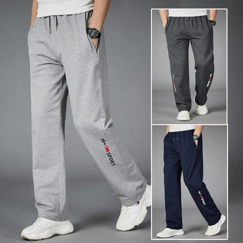Men Running Pants Joggers Sweatpant Spring Autumn Jogging Sport Trousers Loose Gym Fitness Straight Breathable Active Pants 5XL