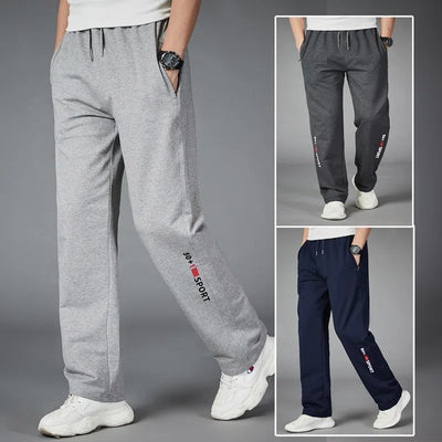 Men Running Pants Joggers Sweatpant Spring Autumn Jogging Sport Trousers Loose Gym Fitness Straight Breathable Active Pants 5XL