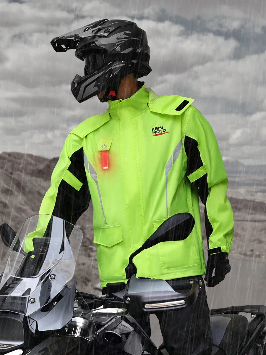 KEMIMOTO Motorcycle Raincoat Waterproof Rain Jacket Pants Split Suit Breathable Impermeable Riding Cycling Motocross Motobike