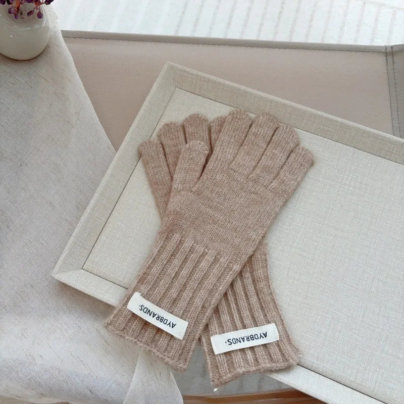 4-11Y Children's Gloves Versatile Boys Girls Split Finger Gloves with Hole Touchable Screen Autumn Winter Baby Knitted Glove