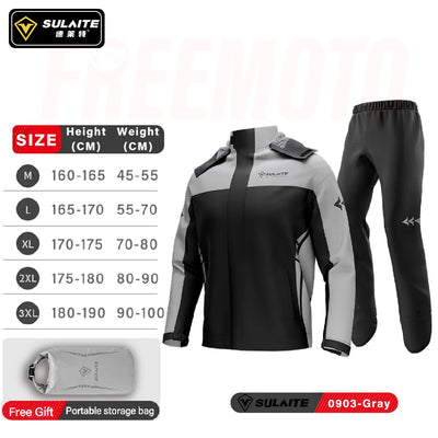 SULAITE Motorcycle Rain Suit Men Women Rain Gear Waterproof Protective Rain Coat with Pants 2 Pieces Breathable Outdoor