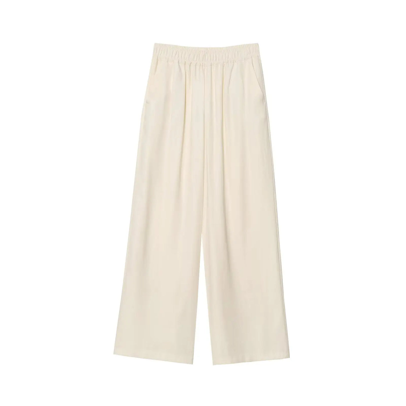 TRAFZA Women Casual Chic Blue Pant Set Zipper V-neck Beige Vest Elastic Waist Pant 2025 Spring Fall Fashion Elegant Vest Set