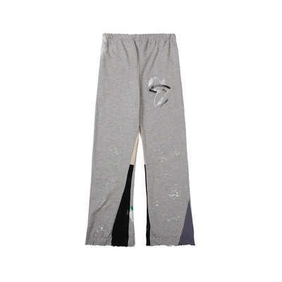 Luxury Cotton Graffiti Patchwork Casual Pants Mens 2024 New Brand Clothes Women Retro High Street Sweatpants Graphic Trousers