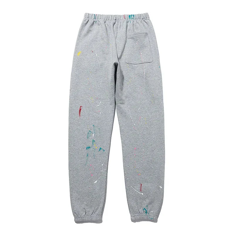 Luxury Cotton Graffiti Patchwork Casual Pants Mens 2024 New Brand Clothes Women Retro High Street Sweatpants Graphic Trousers