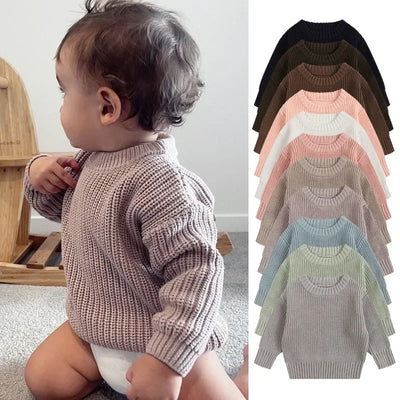 0-7T Toddler Kid Baby Boy Girl Winter Clothes Newborn Baby Sweater Infant Knit Pullover Top Casual Basic Top Knitwear Outfit