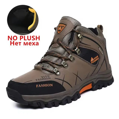 Brand Men Winter Snow Boots Waterproof Leather Sneakers Super Warm Men's Boots Outdoor Male Hiking Boots Work Shoes Size 39-47