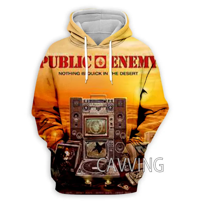 New Fashion Women/Men's 3D Print  Public Enemy  Hoodies Hooded Sweatshirts Harajuku Hoodie Sweatshirts Tops Clothing