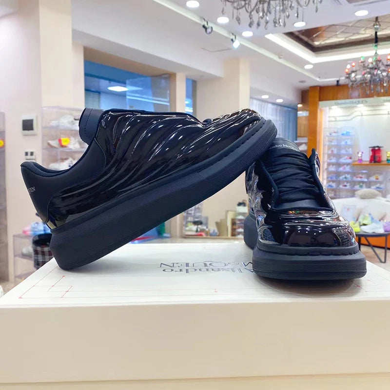 Handcrafted Leather Casual Sneakers Man Platform Trainers Unisex Originality Flat Loafers Men's Footwear