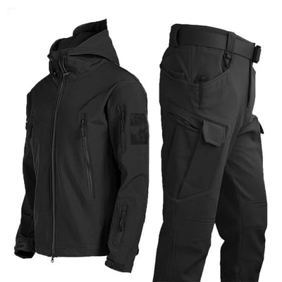 Men's Winter Waterproof Suit Hiking Tracksuit Set Softshell Jackets Camping Coat Tactical Pants Fishing Fleece Trousers