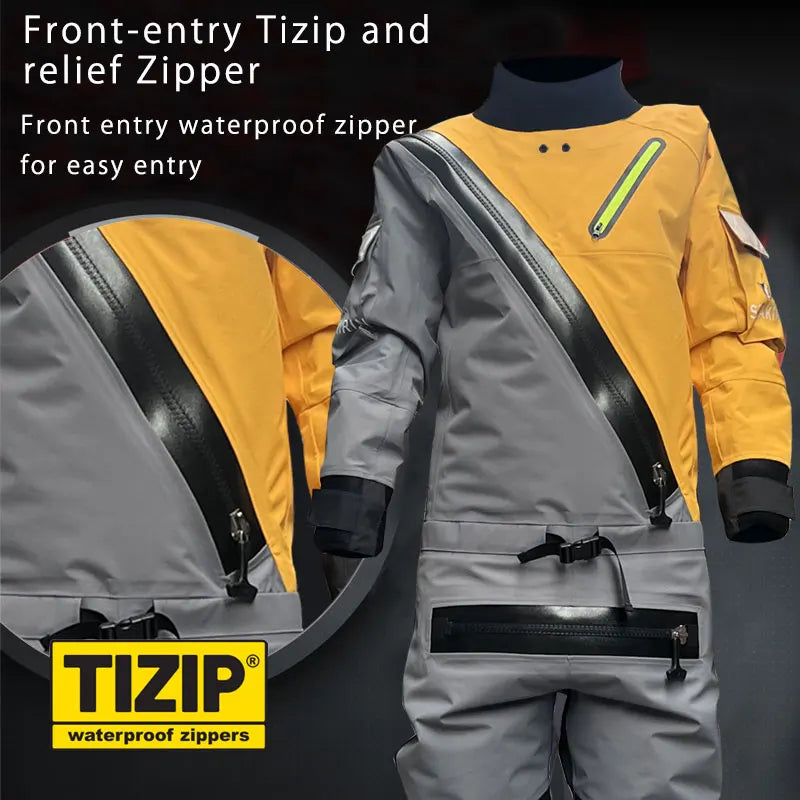 3-Layer Waterproof Breathable Men's Dry Suit  Warm Drysuit for Expedition Paddling Kayak Fishing. Whitewater Wading Water Sport