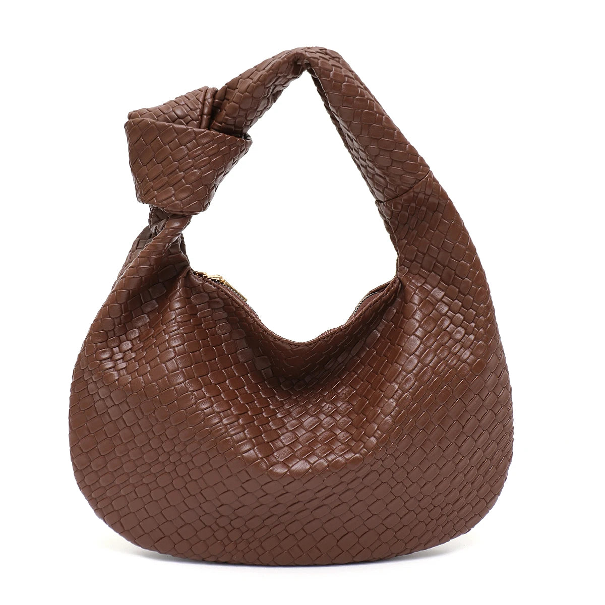 CEZIRA Women Classic Fashion Woven Embossed Hobo Soft PU Vegan Leather Knotted Strap Small Top-handle Shoulder Bag Casual Daily