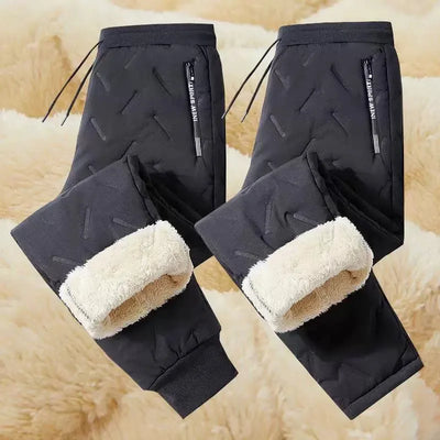 Thiened Lamb Velvet Men's Winter Outdoor Cold-resistant Warm Fce Lined Pants Large Size down Cotton Pants