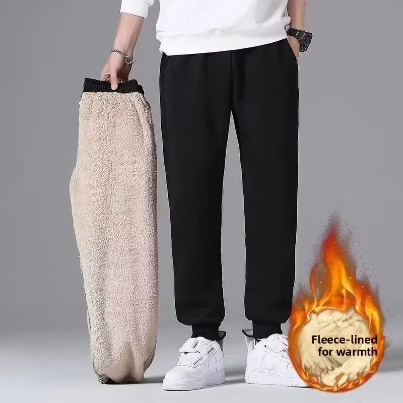 Men's Winter Lamb Velvet Sports Set Thiened Warmth Casual Sweatirt Pants Two-Piece Suit Long Sve Long Pants Leisure Wear