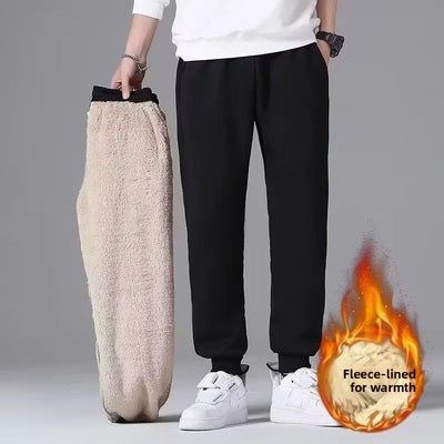Men's Winter Lamb Velvet Sports Set Thiened Warmth Casual Sweatirt Pants Two-Piece Suit Long Sve Long Pants Leisure Wear