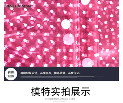Motorcycle Raincoat Suit Waterproof Rain Coat Women Transparent Electric Riding Car Battery Pink Plastic Suit Capa De Chuva Gift