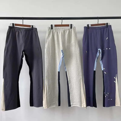 2025 GD Letter Printed Women Men Sweatpants Joggers LA Flare Splash-ink Side Striped Men Stretch Waist Jogging Pants Trousers