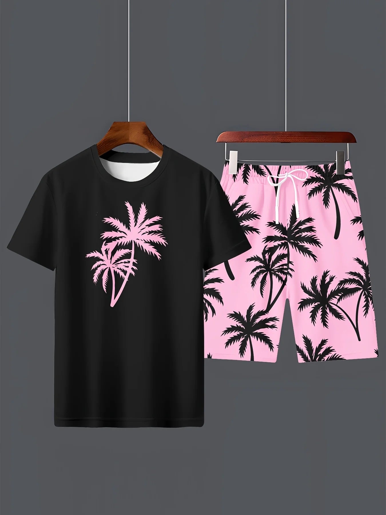 2025 Latest Hot T-shirt Set 3D  Vacation Style Trendy Various Elements Fashionable Street Men's Set Summer Top Shorts Breathable