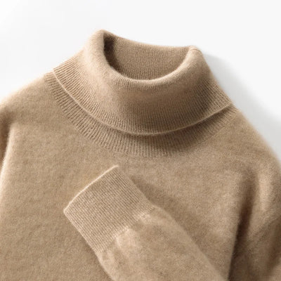 Fall/Winter 12-Needle Flat Lapel 100% Pure Wool Men's Long Sleeve Pullover Knitted Bottoming Shirt Inside