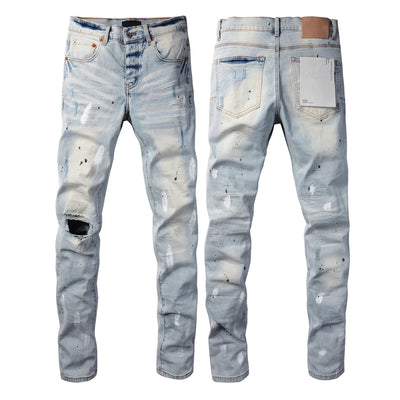 Light Blue Ripped American Jeans 9075 Brand Casual Pants