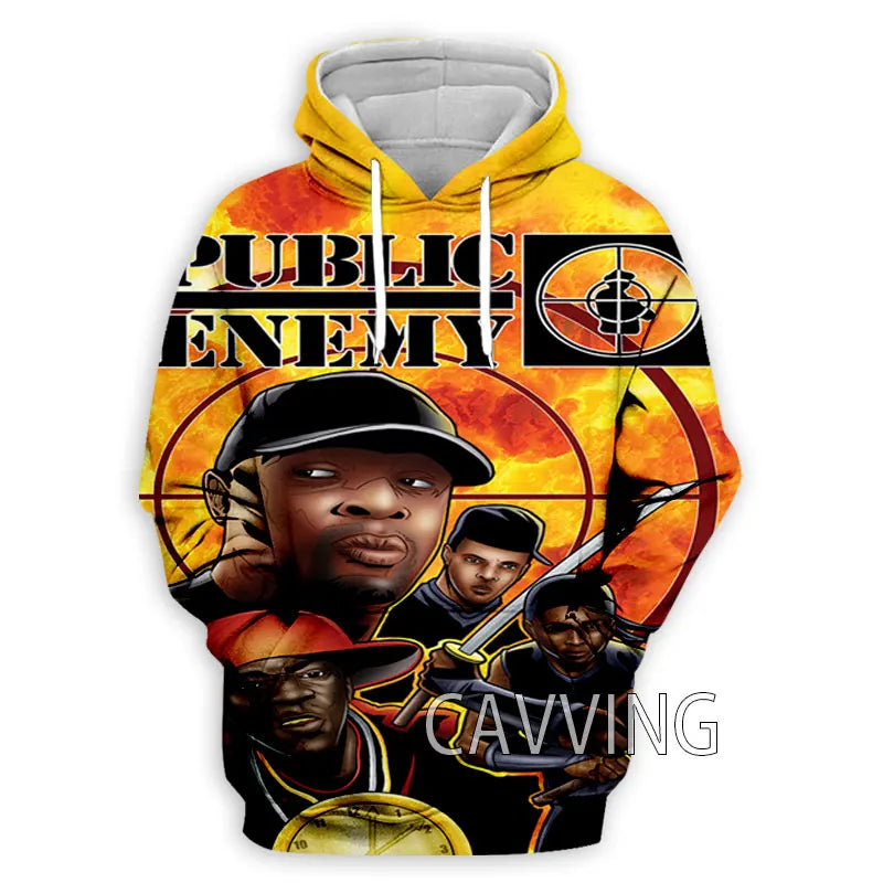 New Fashion Women/Men's 3D Print  Public Enemy  Hoodies Hooded Sweatshirts Harajuku Hoodie Sweatshirts Tops Clothing