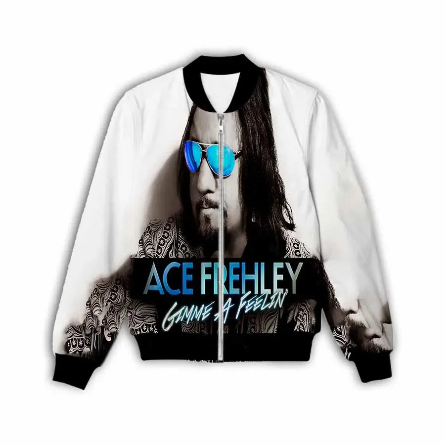 New Fashion Women/Men's 3D Print  Ace Frehley   Zipper Bomber Jackets Men Overcoat Mens Coat Zip Up Jackets    C1