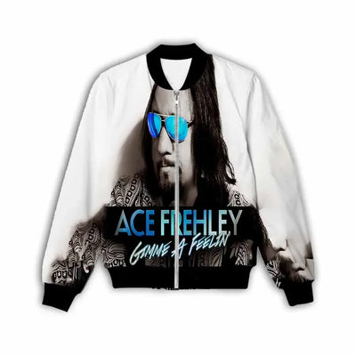 New Fashion Women/Men's 3D Print  Ace Frehley   Zipper Bomber Jackets Men Overcoat Mens Coat Zip Up Jackets    C1
