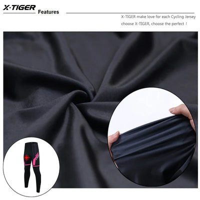 X-TIGER Women Cycling Pants MTB Bike Cycling Trousers Anti-sweat Anti-shock 5D Anti-Slip Padded Gel Racing Bicycle Sport Pants