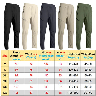 Mens Sports Pants Pocket Waterproof Running Fashion Training Trousers Quick Dry Outdoor Gym Working Causal Jogging Sweatpants
