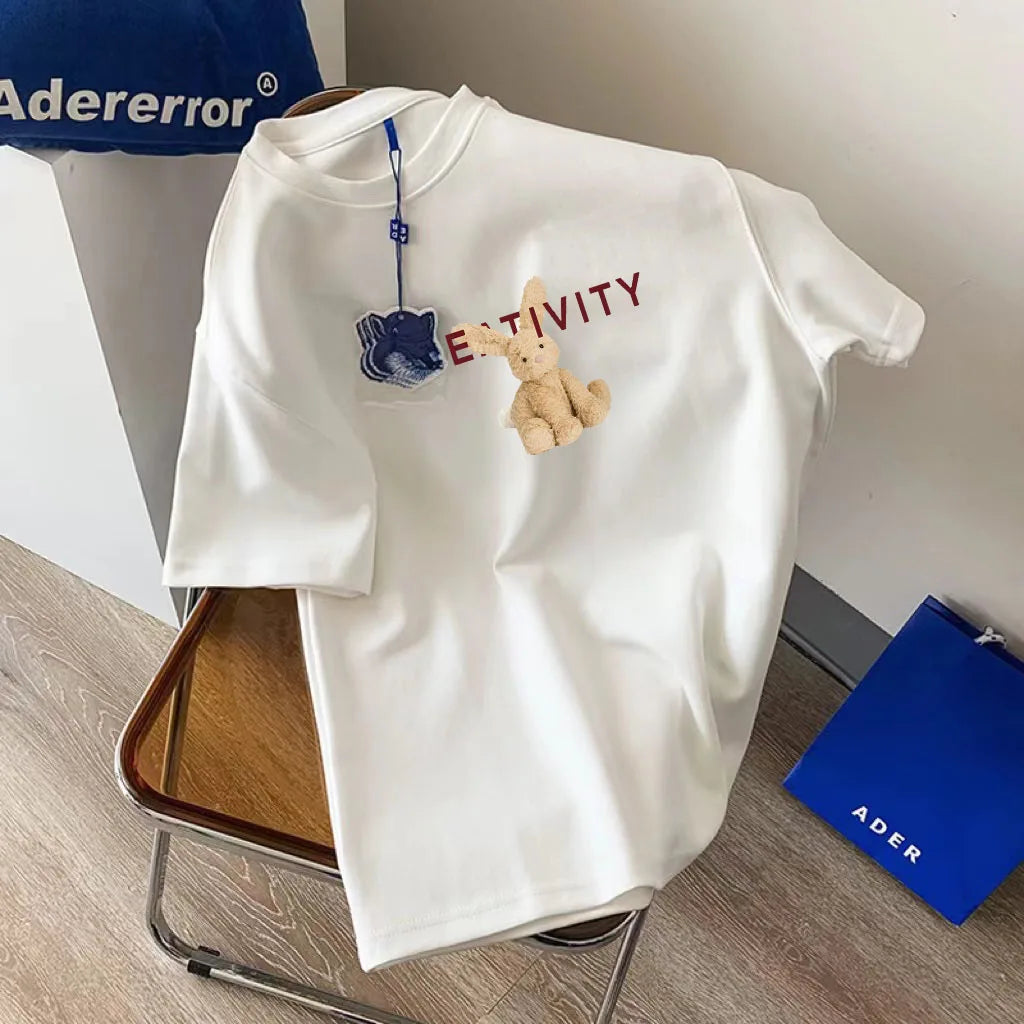 2025 Summer Large Size Short-sleeved T-shirt Loose and Thin Trendy Cotton Crew Neck Top Men's and Women's Street Fashion