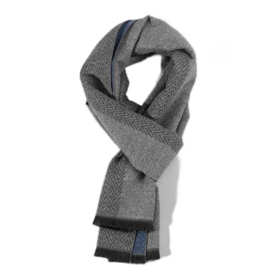 1pc Winter Scarf For Men Check Stripe Paisley Immitation Cashmere Elegant Jacquard Scarves Double Side Warm Windproof Neck Snood